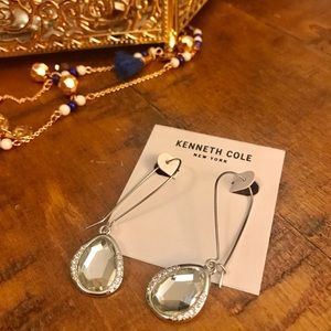 Kenneth Kole: tear drop silver earrings